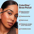 Revlon Colorstay Eyebrow Pencil With Spoolie Brush, Waterproof, Hair-Like Strokes For Natural Looking Brows, 205 Blonde, 0.021 Oz