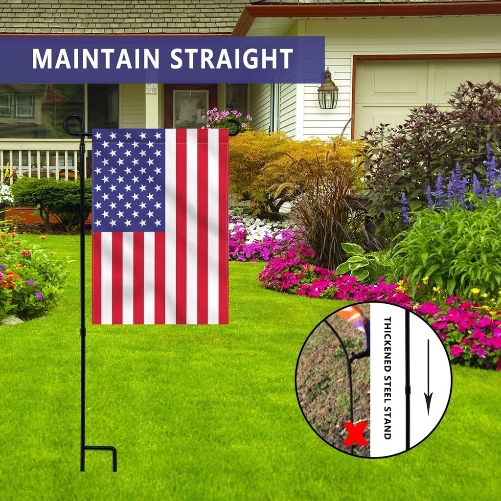 Garden Flag Stand, Thickened Pole Sturdy Straight Premium Metal Yard Flag Holder Weather-Proof Flagpole Seasonal Garden Flag, Christmas Garden Flag, Outdoor Decor Decoration