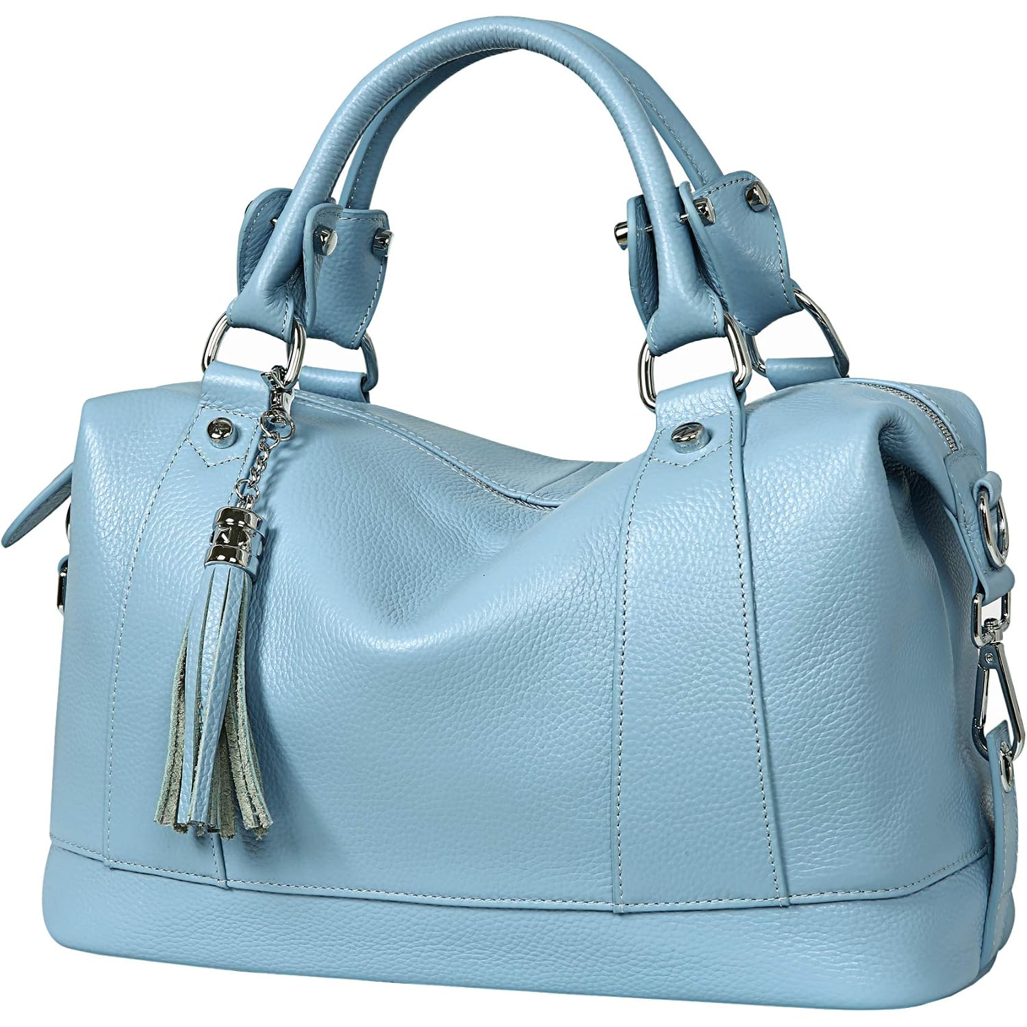 Heshe Womens Genuine Leather Purse Satchel Tote Bags Ladies Real Leather Bags Crossbody Handbags