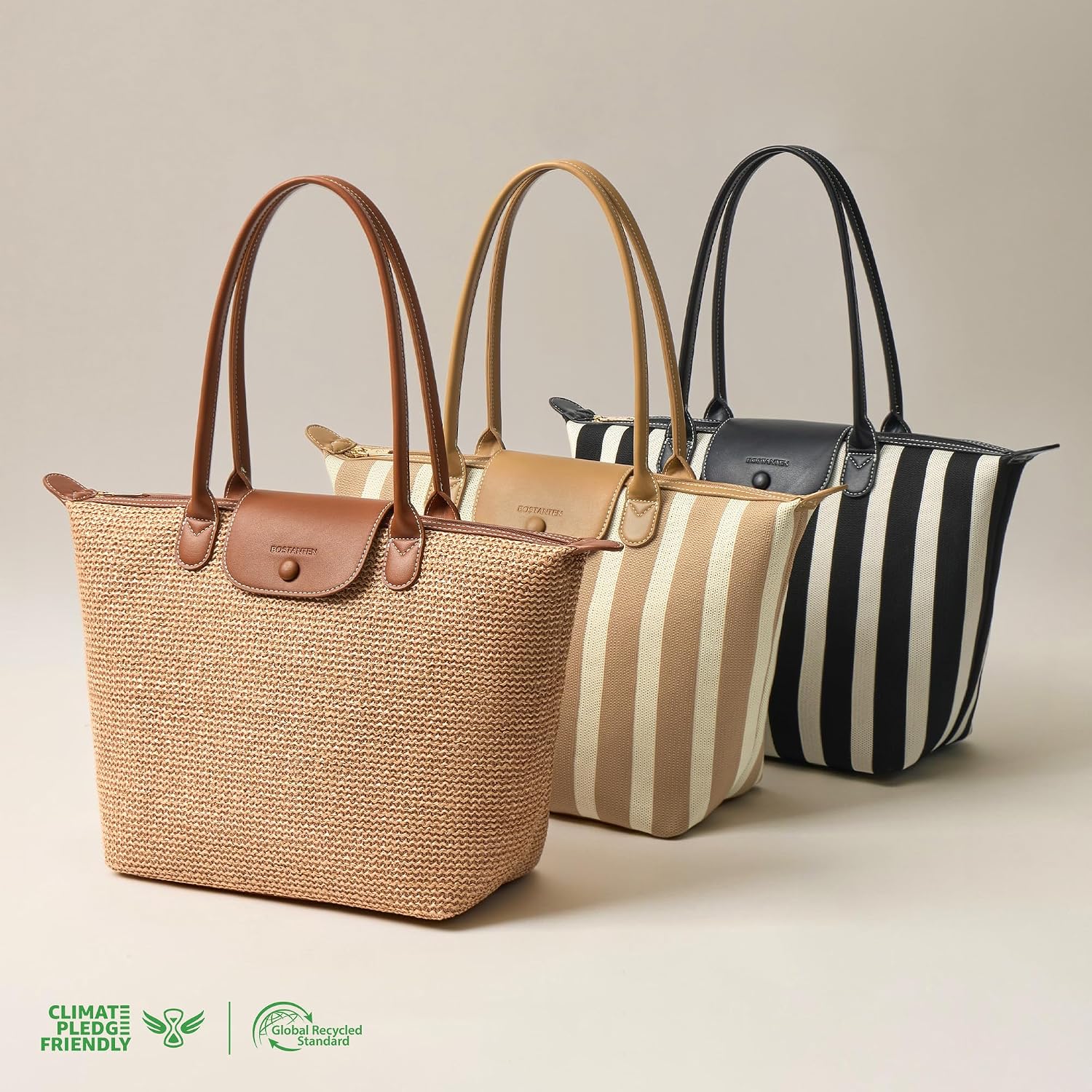 Bostanten Large Tote Bags For Women Summer Beach Bag Travel Shoulder Handbag Lightweight Purses For Vacation Commute Everyday