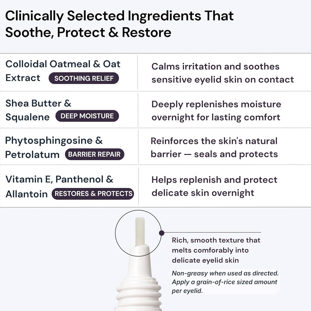 Blinkbetter Betterlids Eyelid Ointment For Dry, Itchy & Sensitive Eyelids – Deep-Moisturising Oat Complex With Shea Butter & Panthenol To Hydrate, Nourish & Soothe Delicate Eyelid Skin – 0.34 Oz
