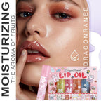 6Pcs Roll On Lip Gloss Set, Fruit Flavored Lip Gloss Set Glossy Lip Make-Up For Women Non Toxic, Party Gift, Best Friends