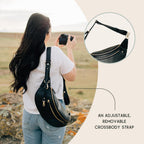 The Sidekick Camera Bag – Compact, Vegan Leather, Hands-Free Crossbody with Protective Suede Interior, Brown