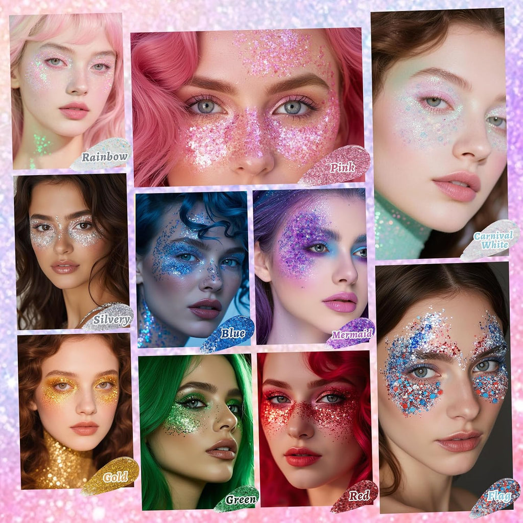 Ybuete Dazzle Face And Body Glitter Stick For Sparkling Makeup, Hair Glitter Accessories For Women, Highlighting Stick For Fairy Dust Makeup, Cheerful Face Glitter For Festive Parties And Carnivals