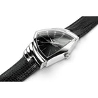 Hamilton Ventura Swiss Quartz Men'S Watch, 32Mm X 50Mm Stainless Steel Case, Swiss Made, Black Dial Analog Wrist Watch For Men, 50M Waterproof, Mineral Crystal