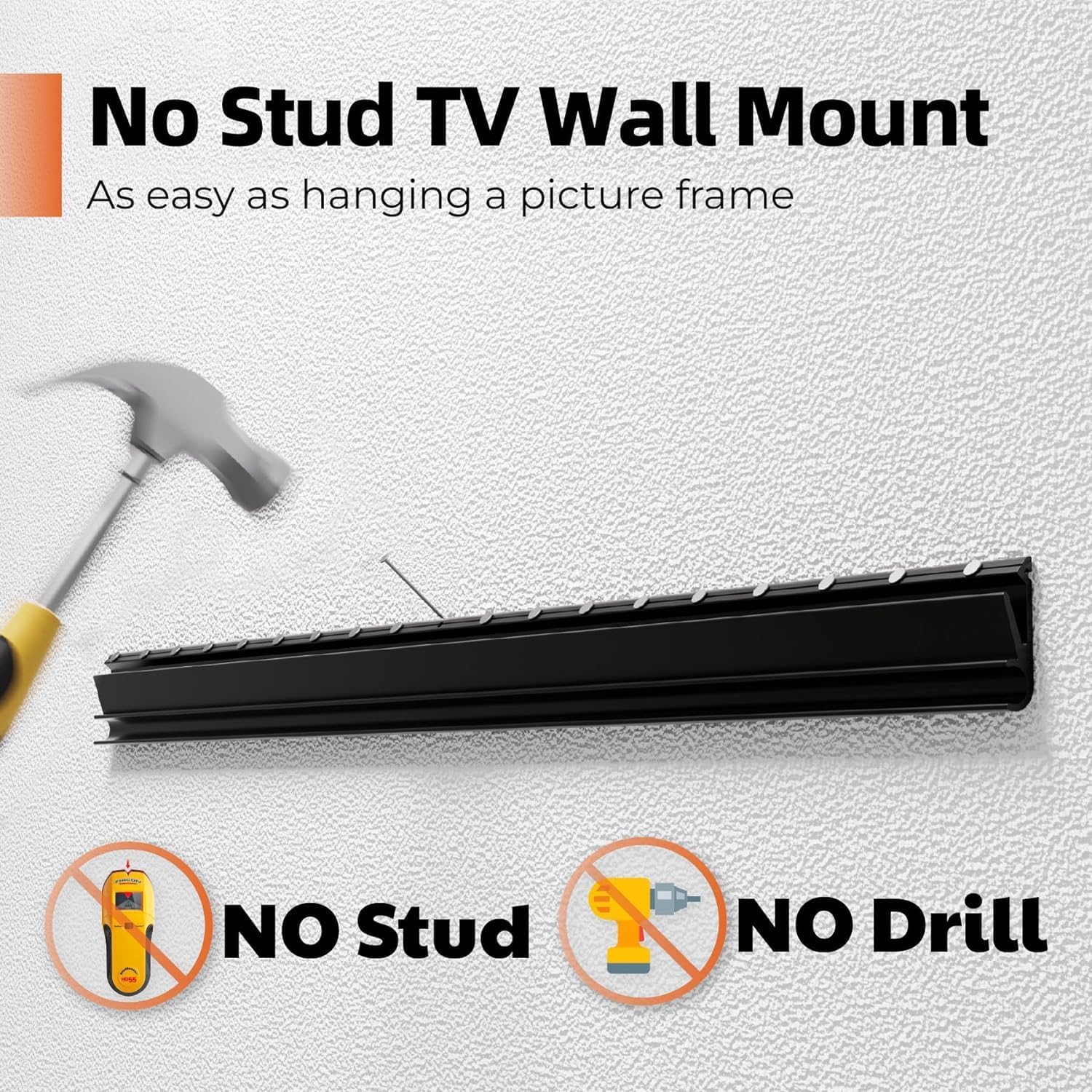 Aentgiu Studless Tv Wall Mount, Heavy Duty Drywall Tv Bracket Hanger For 26-55 Inch Flat Screen Tvs, No Stud, No Drill, No Anchors, Easy Install With All Hardware Included