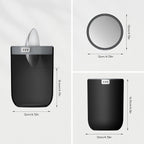 Eko Fandy 0.4 Gal/1.5L Mini Tabletop Trash Bin With Swing-Lid, Desktop Trash Can For Bathroom Countertop, Vanity, Coffee Or Office, Small Garbage Bin (Black)