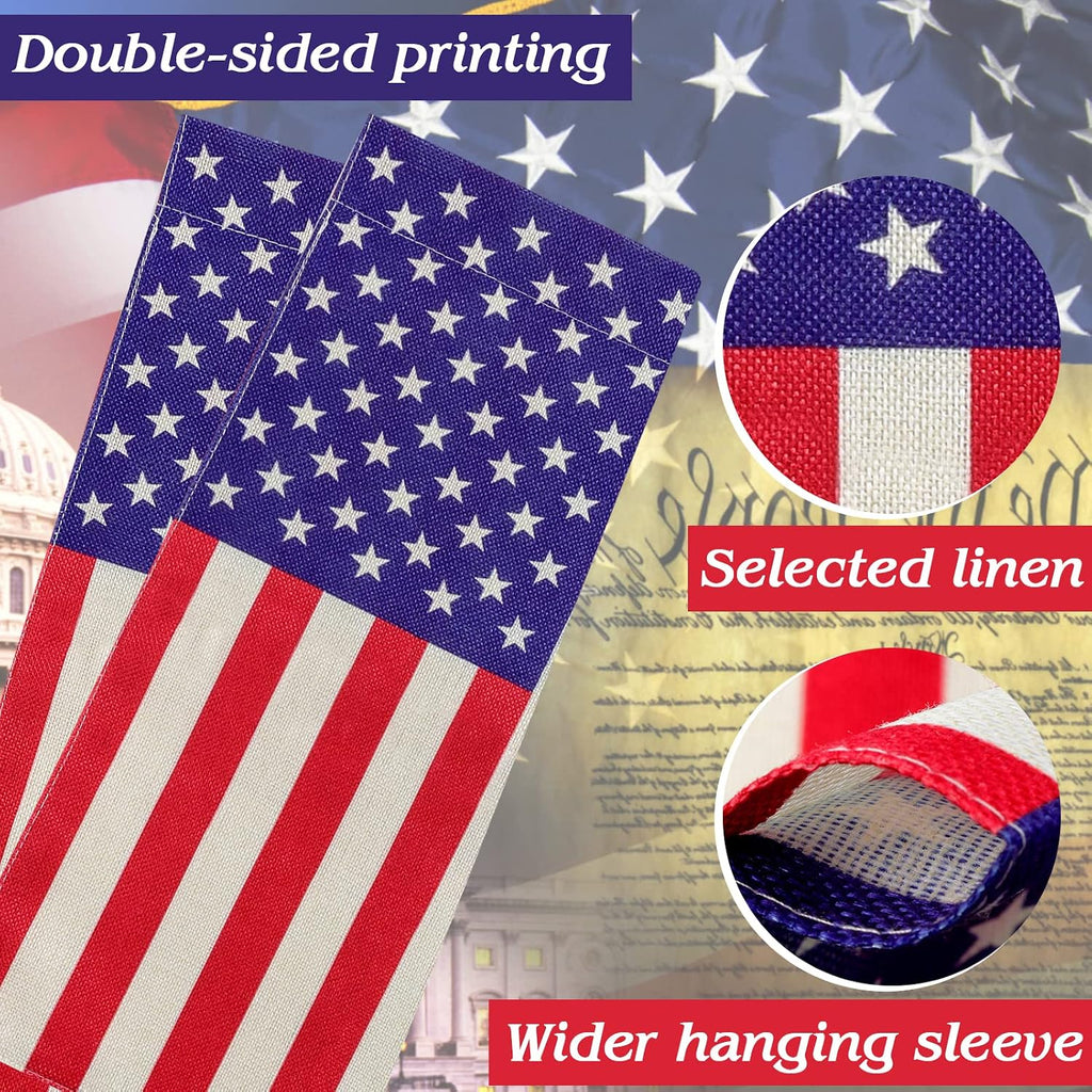 American Garden Flag Small American Flag Double Sided 12×18 Inch Weatherproof Patriotic Usa Garden Flags Outside Thick Burlap Stars And Stripes Flags For Outdoor Yard Patio Lawn Decor