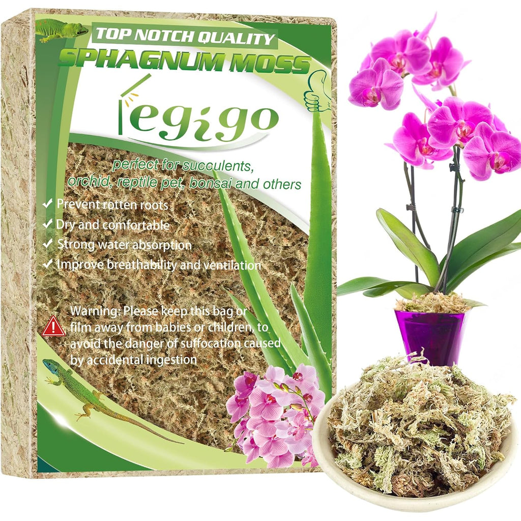 3.5Oz Premium Sphagnum Moss Potting Mix- 4 Qt Natural Succulent Carnivorous Plants Moss Dried, Plant Growing Medium For Orchid Succulent Sarracenia Orchid Gardening Plants Reptiles