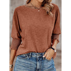 Women's 2026 Fashion Tops 3/4 Sleeve T-Shirts Cute Crewneck Basic Business Tees Blouses