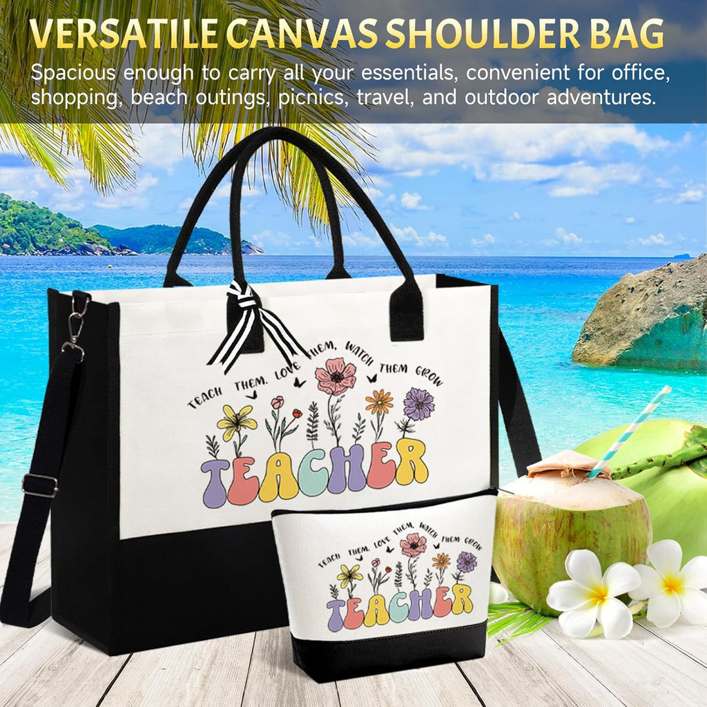 Teacher Appreciation Gifts for Women, Best Unique Ideas from Students, Funny Retirement Graduation Thank You Gifts for Teacher w/Tote Bag, Back to School, Birthday, Christmas