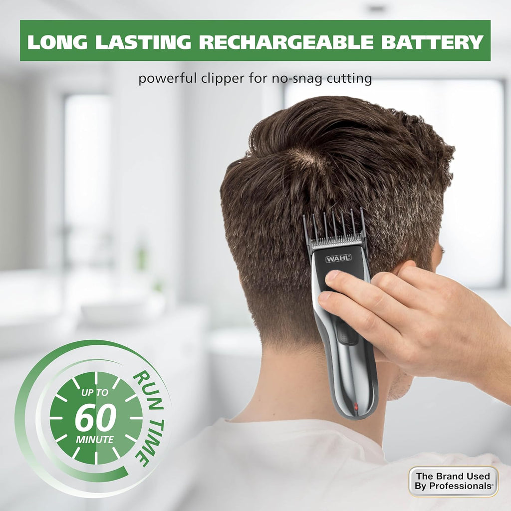 Wahl Clipper Rechargeable Cord/Cordless Haircutting & Trimming Kit For Heads, Longer Beards, & All Body Grooming - Model 79434