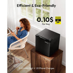 Euhomy 1.7 Cu.Ft Mini Fridge, Reversible Single Door Compact Refrigerator, Adjustable Thermostat, Energy Saving, Mini Fridge For Bedroom, Office, Dorm, Black
