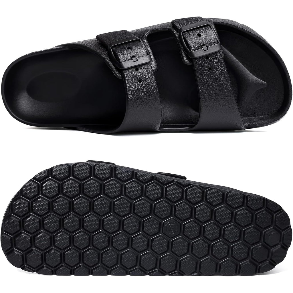 Kidmi Medium Arch Support Eva Beach Sandals For Women | Women'S Adjustable Buckle Straps Waterproof Pool Sandals, Comfortable Slip On Summer Slides For Home And Casual Walks