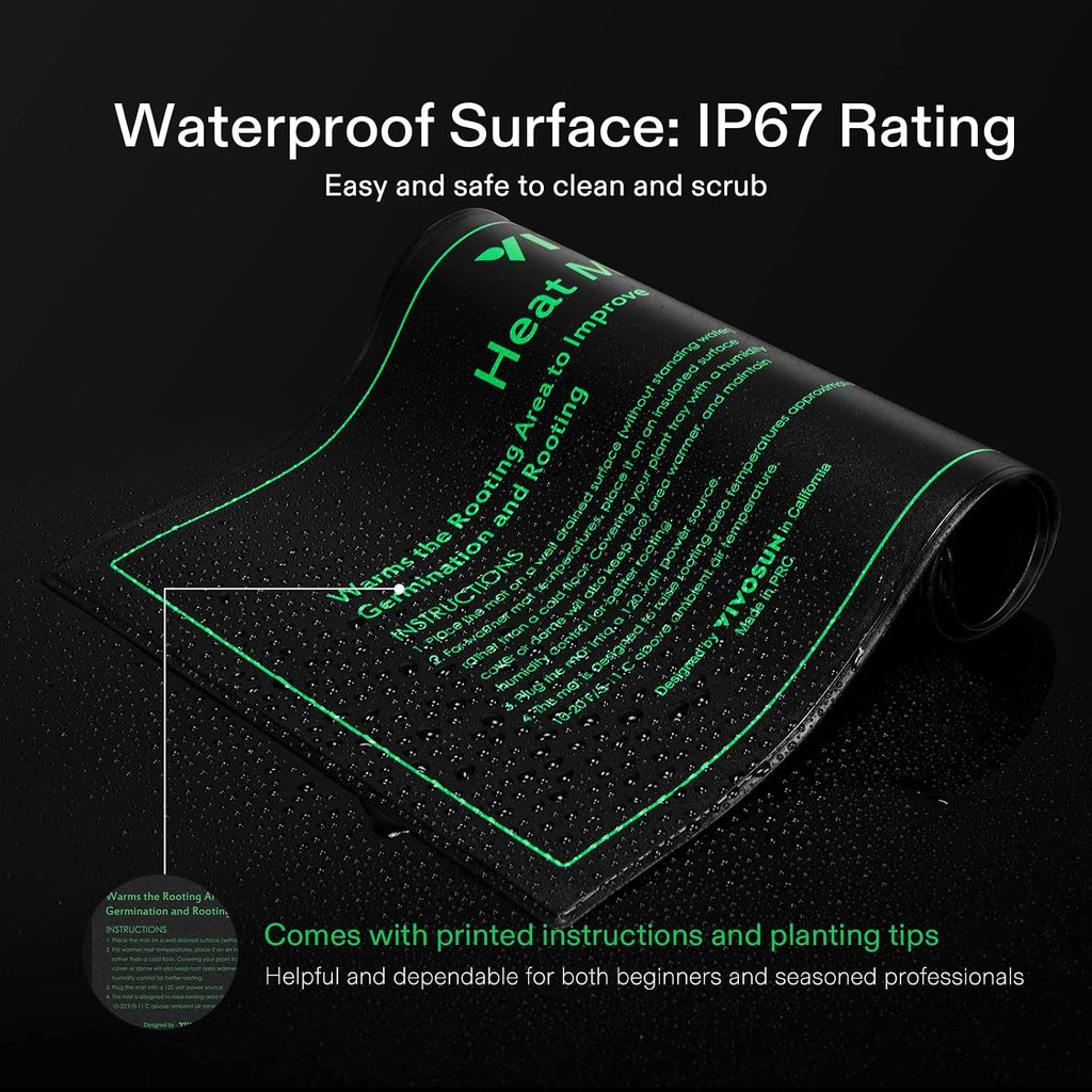 Vivosun 10" X 20.75" Durable Waterproof Seedling Heat Mat | Ul & Met-Certified Warm Hydroponic Heating Pad For Germination, Indoor Gardening, Greenhouse