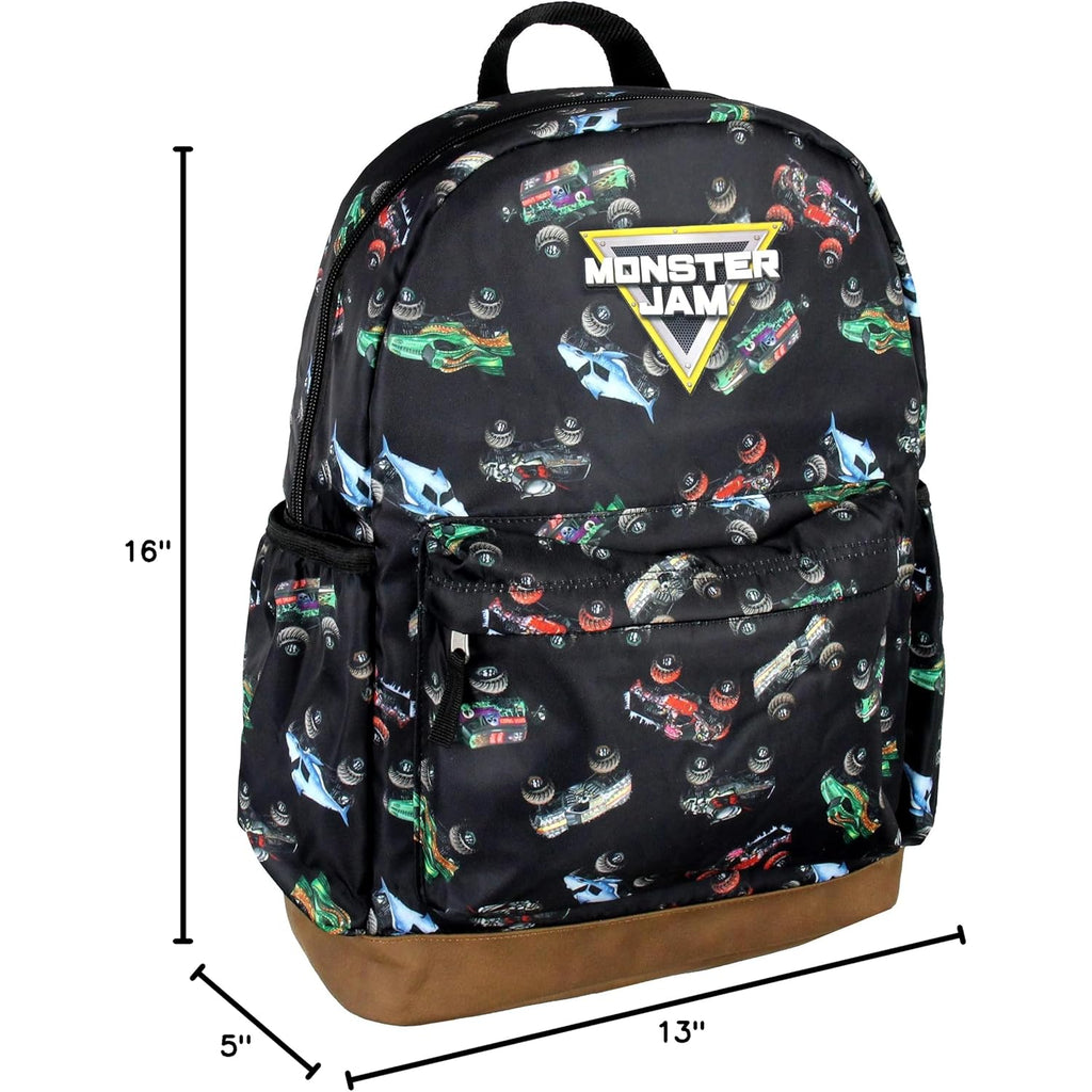 Intimo Monster Jam Trucks Dragon Zombie Grave Digger Megalodon All Over Print Backpack 16"