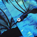 Men'S Hawaiian Shirt Funky Blue Beach Printed Tropical Beach Shirt Casual Button Down Short Sleeve Floral Shirts Tops