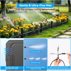 Portable Misting System For Outside Patio, Outdoor Water Cooling Mister With Battery Powered Pump (Max 8Hrs), 20L Bucket, 26Ft Hose, Patio Misters For Tailgating, Pasture, Camping, Canopy, Sport