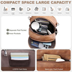 Backpack Purse For Women, Backpack Vegan Leather With Rfid Blocking & Tablet Pocket, Shoulder Handbag For Travel& Work Brown