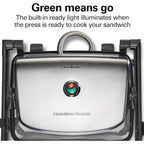 Hamilton Beach Panini Press Sandwich Maker & Electric Indoor Grill with Locking Lid, Opens Wide to Fit Any Thickness for Quesadillas, Burgers & More, Nonstick 8" x 10" Grids, Chrome (25460MNA)