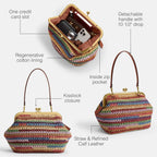 COACH Kisslock Frame Bag 27 in Straw