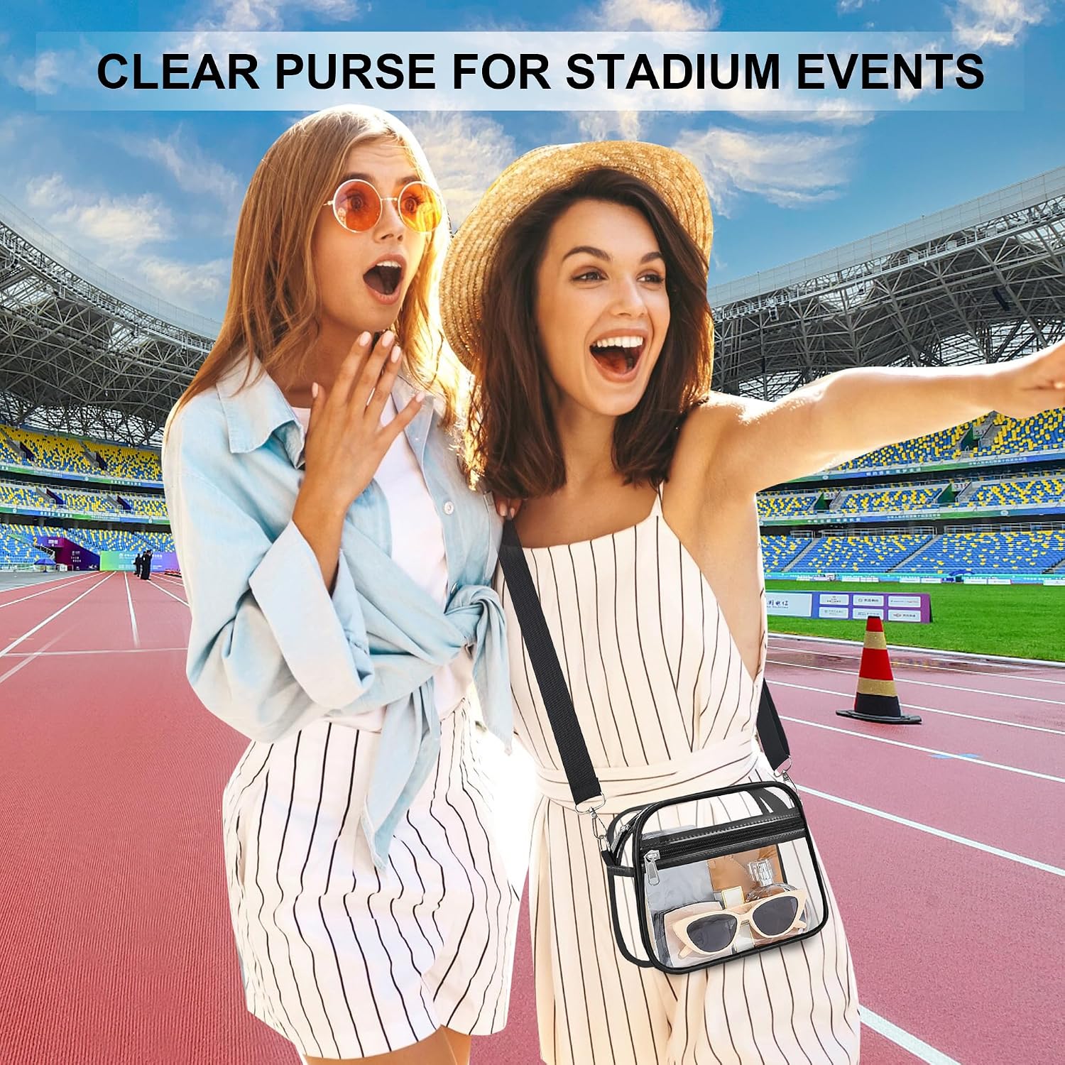Clear Bag For Stadium Events - Stadium Approved Small Mini Clear Purse, Women'S Top-Handle Handbags For Sports Concerts