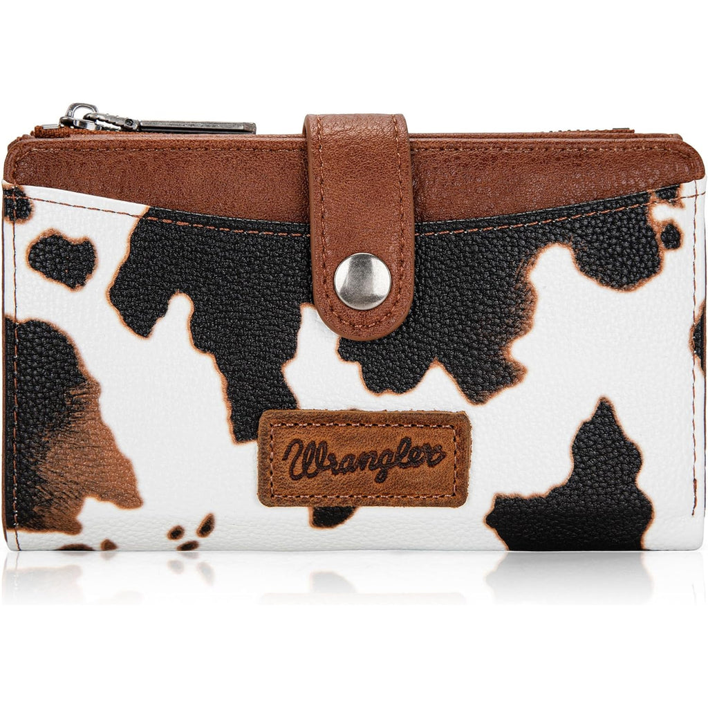 Wrangler Wallet for Women Bifold Card Holder with Zipper and ID Window