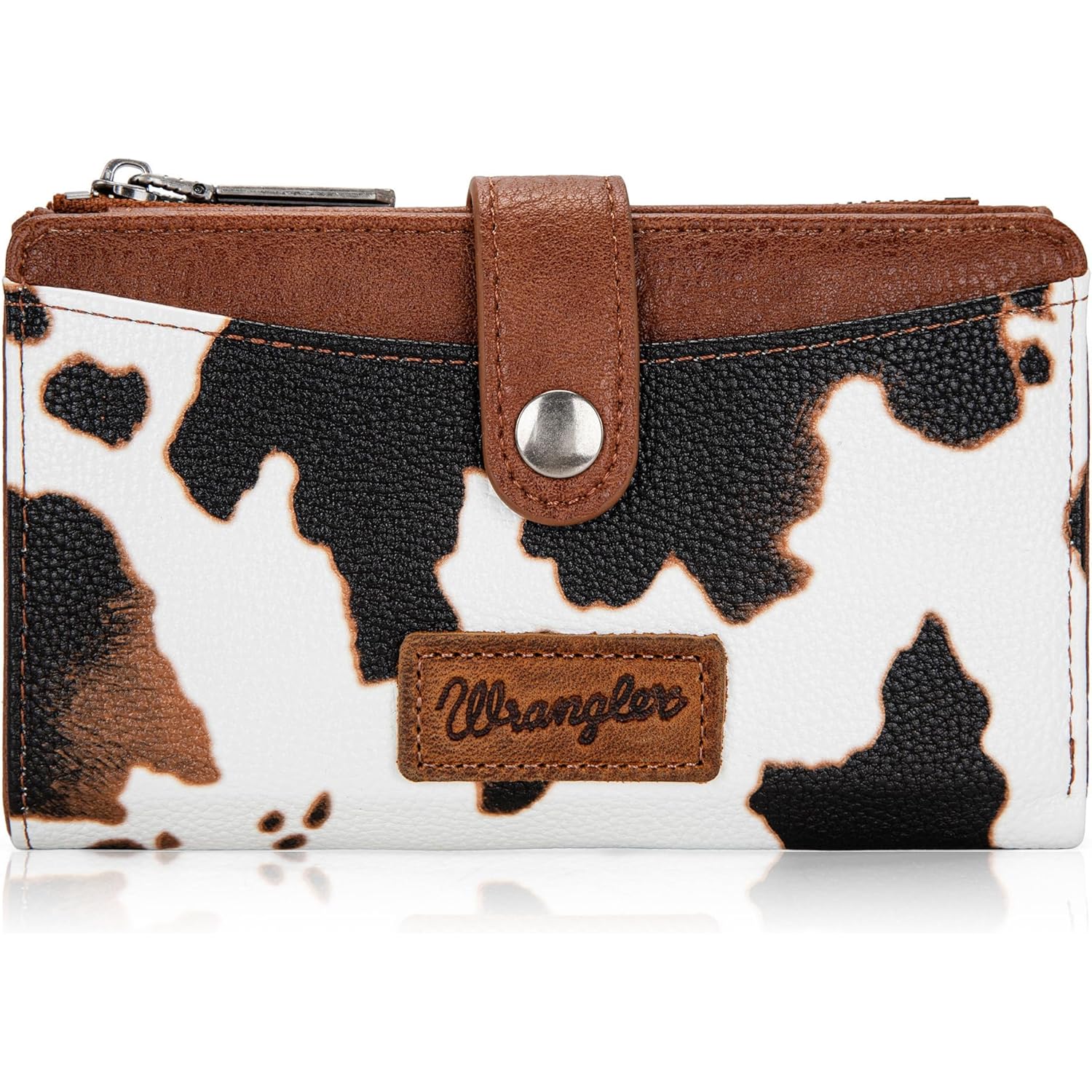 Wrangler Wallet for Women Bifold Card Holder with Zipper and ID Window