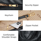 KKXIU Large Tote Bag for Women with Zipper Work Leather Travel Purse and Handbags