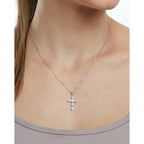 Milla 14K Gold Plated Cross Necklace for Women, Silver Cross Necklaces for Women, 18 inches Chain with Cross Pendant