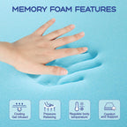 Valuxe Queen Mattress Topper 3 Inch Cooling Gel Memory Foam, Certipur-Us Certified Topper & Pad For Back Pain Relief, Soft Breathable Bedding With Pressure Relief (Blue)