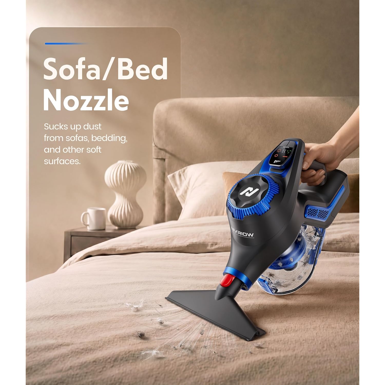 Cordless Vacuum Cleaner, 55Kpa Vacuum Cleaners For Home, Max 80Mins Runtime Stick Vacuum With Led Display&1.5L Dust Cup, Rechargeable Lightweight Handheld Vacuum For Carpet/Hardwood Floor/Pet Hair/Car