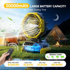 Portable Misting Fan With 6.6 Gallon Bucket, 30000Mah Rechargeable Battery Powered Floor Cooling Fan With 4 Strong Winds & 4 Spray Mister, Outdoor Oscillation Fans For Camping/Patios/Beach/Worksite