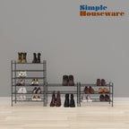 Simple Houseware 3-Tier Stackable Shoes Rack Storage Shelf, Black