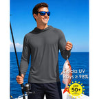 Boladeci Men'S Upf 50+ Sun Protection Hoodie Shirts Lightweight Long Sleeve Rash Guard Fishing Swim Shirts