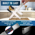 Cutluxe Magnetic Knife Holder for Wall and Fridge - 16" Stainless Steel Knife Magnetic Strip - Holds up to 15 Lbs, Easy to Mount, With Strong Magnets or Screws