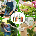 4 Pack Garden Pruning Shears, Stainless Steel Garden Shears, Gardening Shears, Garden Scissors, Clippers, Pruning Snips, Pruning Shears For Gardening Tools (4Pcs Yellow Orange Green)