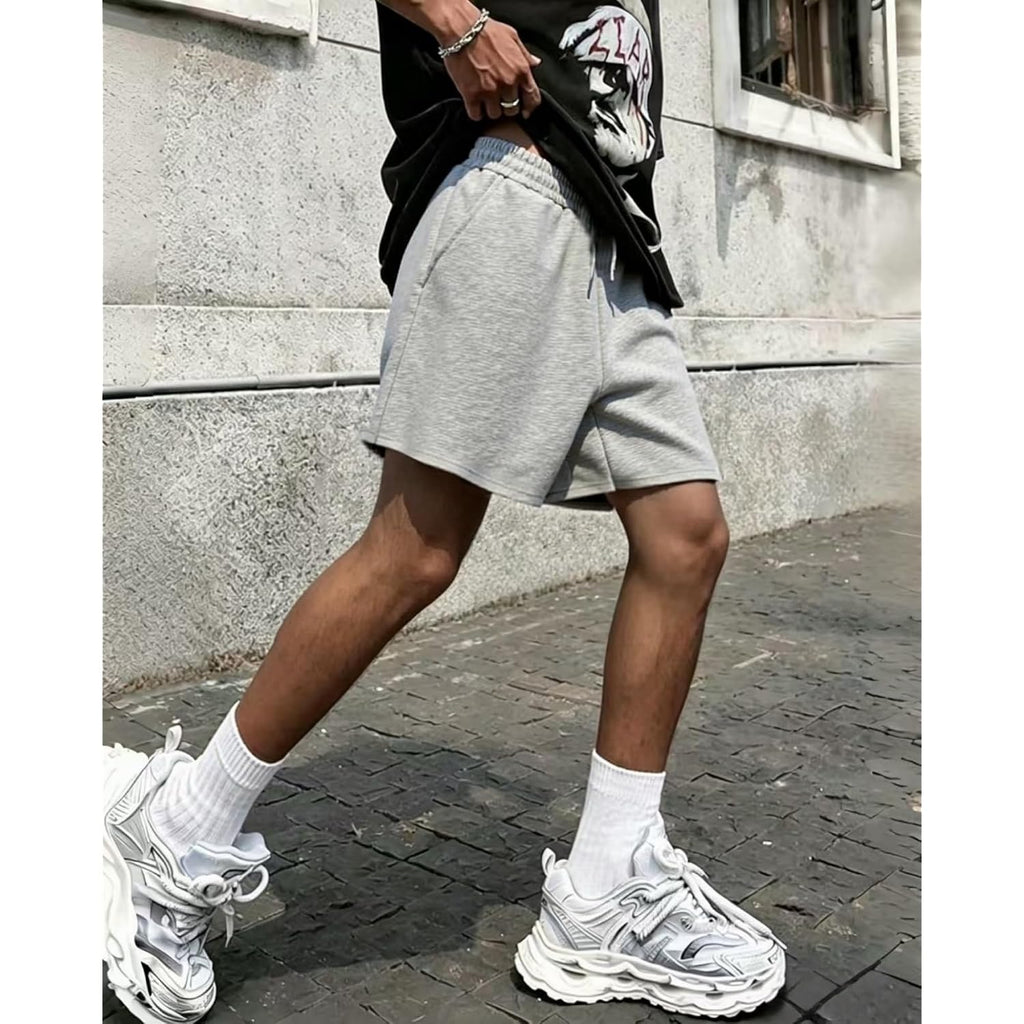 Men’S Baggy Sweat Shorts Above The Knee, Casual Gym Y2K Loose Fit Shorts With Drawstring Waist