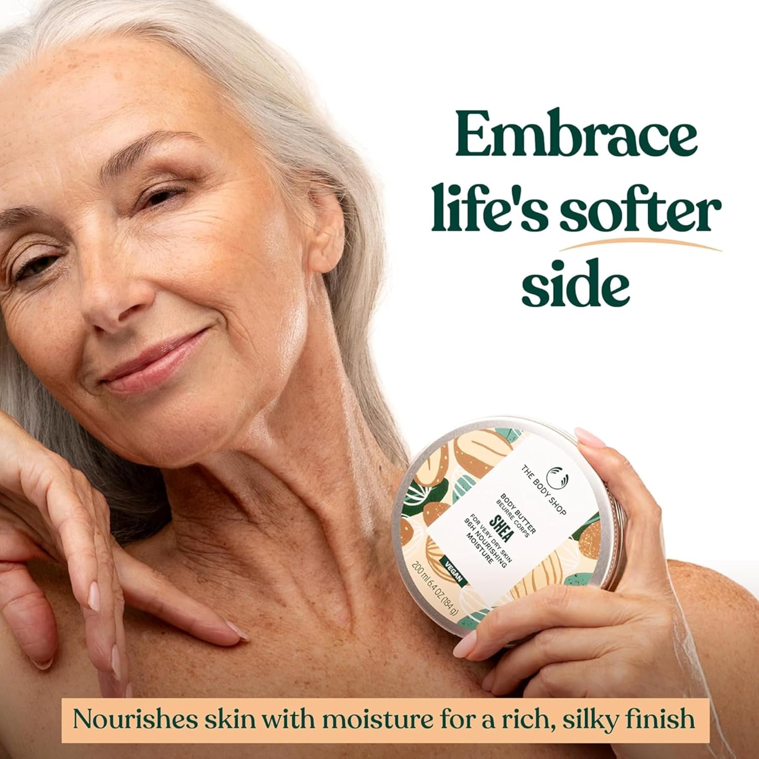 The Body Shop Body Butter | 96Hr Nourishing Moisture For Dry Skin | Non-Greasy With Shea Butter For Smoother Softer Skin, Vegan, 200 Ml / 6.4 Oz