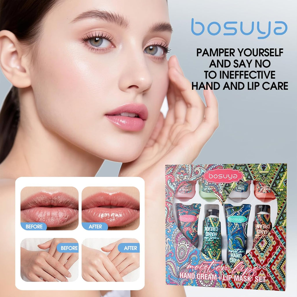 8-Piece Hand Cream & Lip Mask Set, Nourishing & Moisturizing for Dry Hands and Lips Gift Set