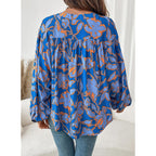 Astylish Womens 2026 Boho Floral Loose Spring Summer Tops Lantern Sleeve Flowy Blouses V Neck Button Down Shirts