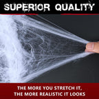 Zpisf 1400 Sqft Halloween Spider Webs Decorations With 150 Extra Fake Spiders, Super Stretchy Cobwebs For Halloween Decor Indoor And Outdoor