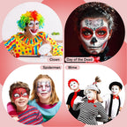 Goth White Foundation + Black Red Face Body Paint For Halloween Makeup, Face Painting Kit With Brushes Facepaint Set For Adults Clown Vampire Skull Sfx Make Up Costume Cosplay Party Theater Stage