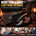 Hand Forged Viking Knife 6.2" Meat Cleaver With Sheath, Chinese Kitchen Axe Boning Knife For Meat Cutting, High Carbon Steel Butcher Knife Home Outdoor Bbq Camping Birthday Gifts For Men Dad