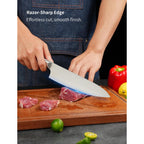 8 Inch Japanese Kitchen Knife – Professional Gyuto Chef Knife Made Of 1.4116 German Steel, All-Steel Anti-Slip Handle, Razor Sharp Blade In Gift Box For Home & Restaurant