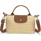 Woven Crossbody Bag, Small Black Weave Mini Tote Bag, Designer Crossbody Bags For Women
