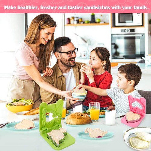 2Pcs Sandwich Maker,Sandwich Cutters For Kids Lunch,Crustless Breakfast Sandwich Cutter And Sealer Set Great For Children Boys Girls Lunchbox And Bento Box For Autumn School Start Season
