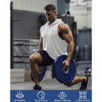 Roadbox Men'S Workout Sleeveless Hoodie, Quick Dry Athletic Hooded Tank Tops, Lightweight Gym Running Muscle Cut Off T Shirts