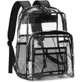 Clear Backpack Heavy Duty, 17 Inch Large Tpu Clear Bookbag For Boys Girls Adult, See Through Book Bag Transparent Backpacks With Multiple Pockets For School College Work Casual Sport, Black