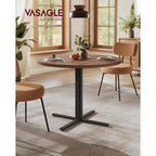 Vasagle Dining Table, Small Round Kitchen Table For 4 People, 31.5 X 29.4 Inches, For Dining Room, Living Room, Farmhouse, Water-Resistant, Somber Walnut Ukdt082K01V1